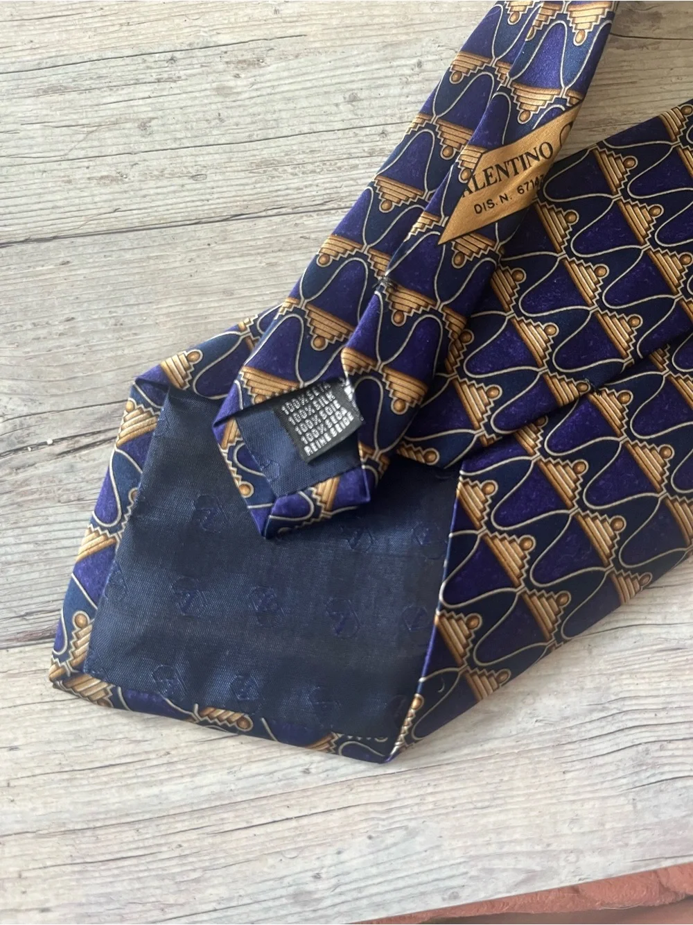 Designer blue silk tie Valentino